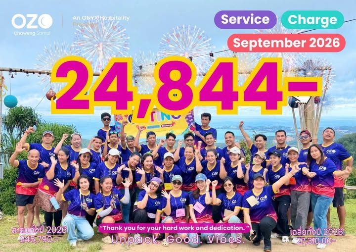 ค่าเซอร์วิสชาร์จ OZO Chaweng Samui