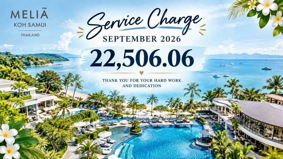 ค่าเซอร์วิสชาร์จ Melia Koh Samui